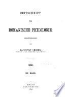 Zeitschrift Für Romanische Philologie