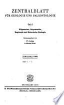 Zentralblatt für Geologie und Paläontologie